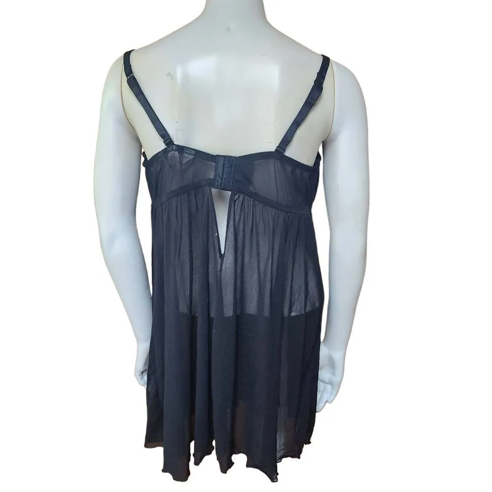 Cacique Black & Purple Leopard Print Chemise (22/24) - Image 4