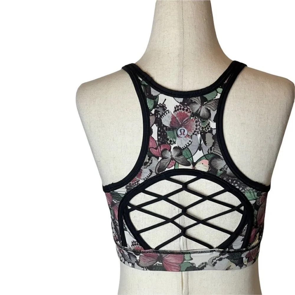 Lululemon Sweaty or Not Bra II So Fly Butterfly Angel Wing‎ Sports Bra Size 4 - Image 5