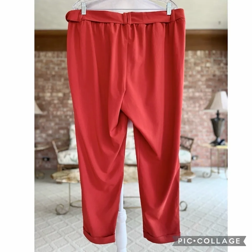 NWT Torrid Pants Cropped Cuff Red Tie Front 12 Large Party Date - Image 8