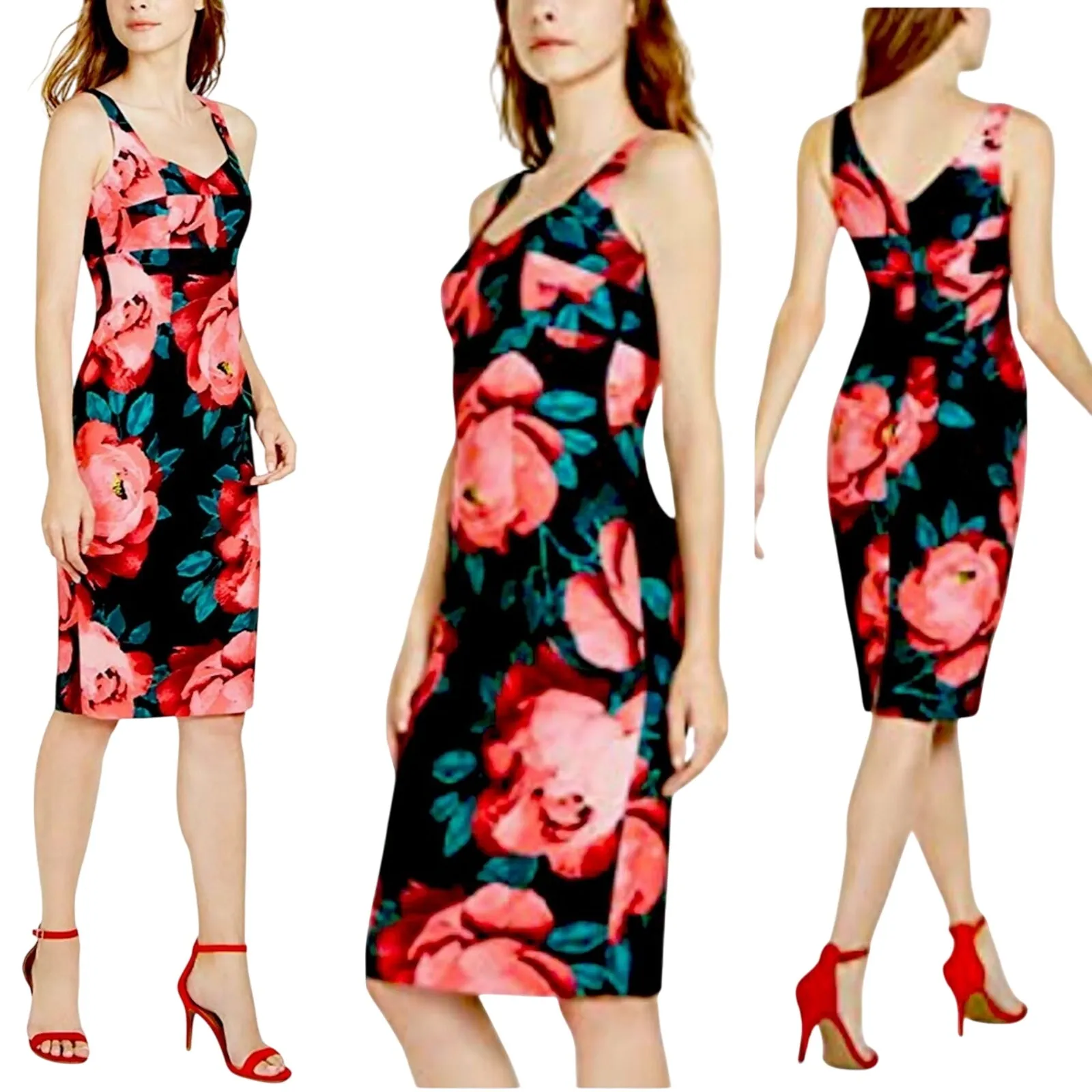 Trina Turk Pernille Dress Size 2 – NWT Black Multi-Floral Fitted Sheath - Image 2