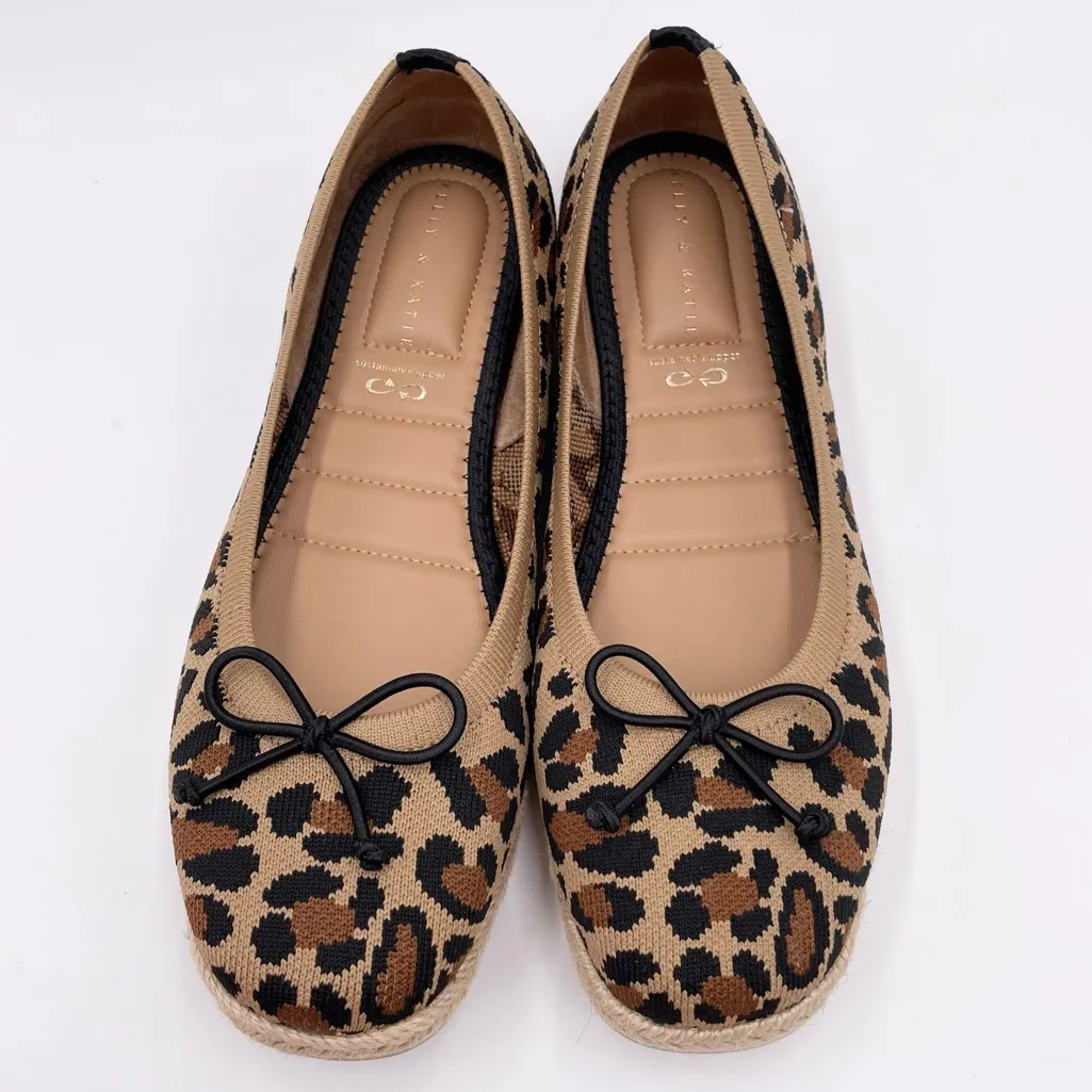 Kelly & Katie Lace Cushioned Leopard Print Espadrille Fabric Ballet Flats Size 9 - Image 3