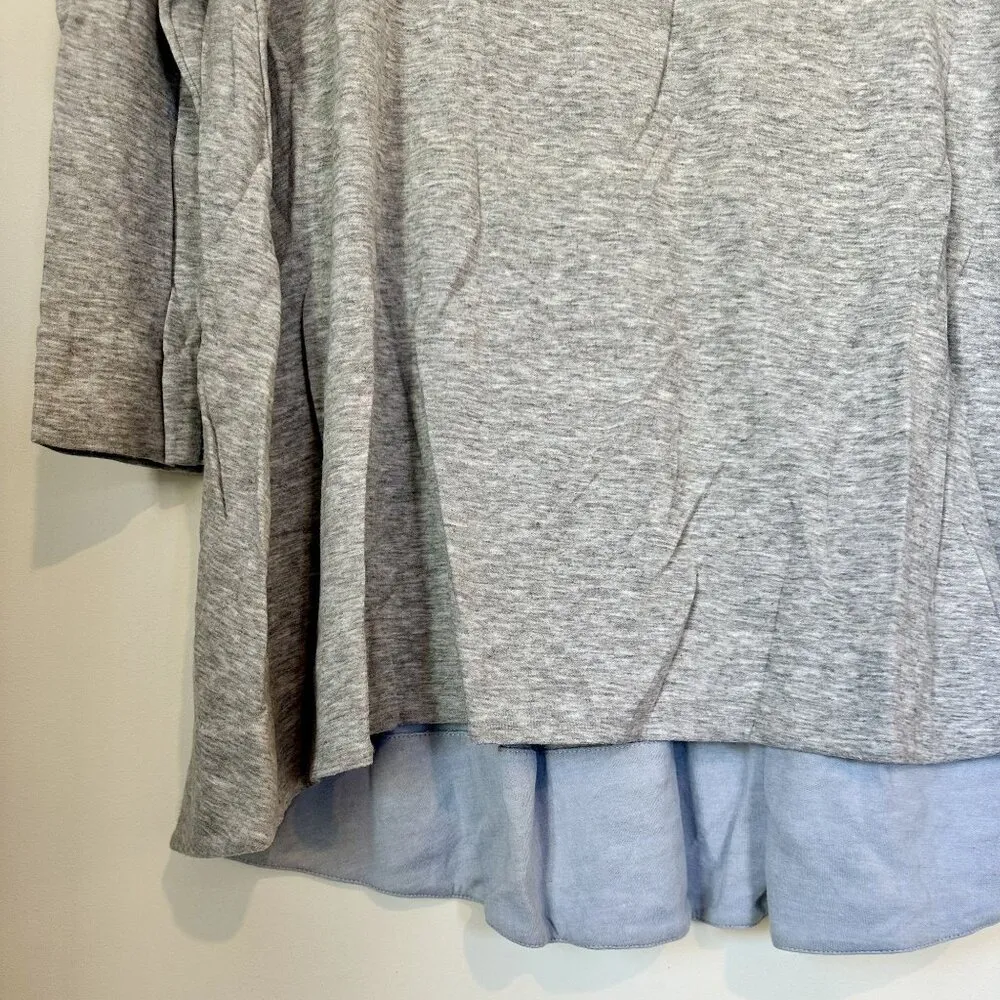 COS Relaxed Grey Fit Blouse Tunic Top Medium Dip Hem - Size: Medium - Image 3