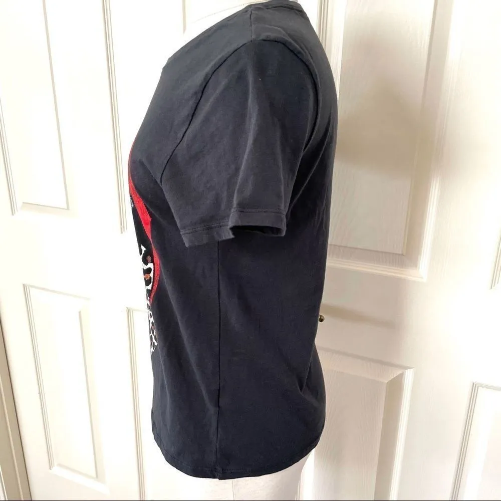 Prince Peter Collection black leopard tongue short sleeved graphic T shirt - Image 4