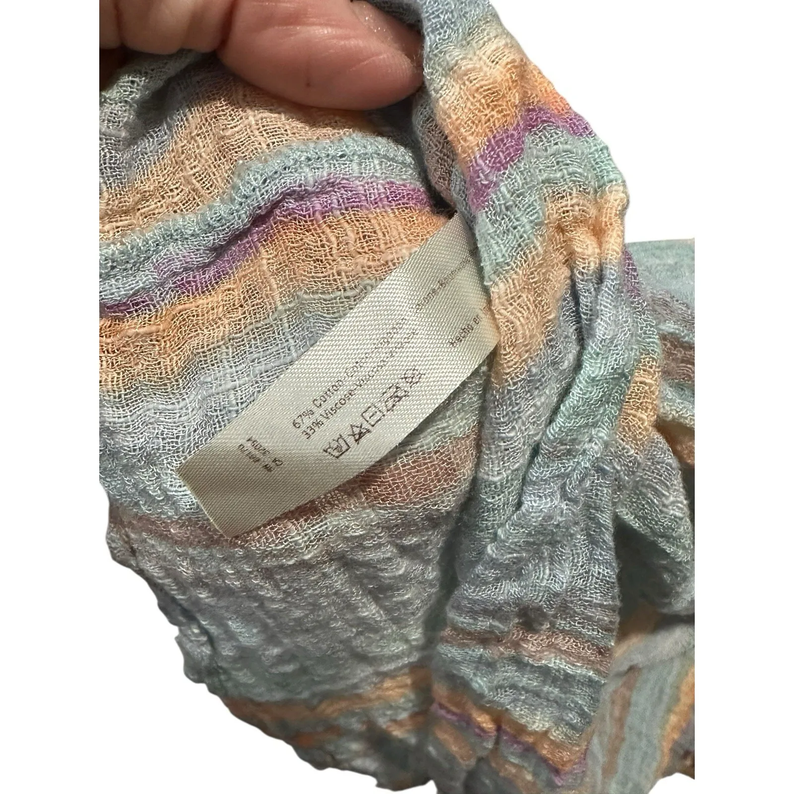 Free People One Maia Wrap Dress Women's Size Small Gauzy Striped‎ Flowy #K13-1 - Image 10