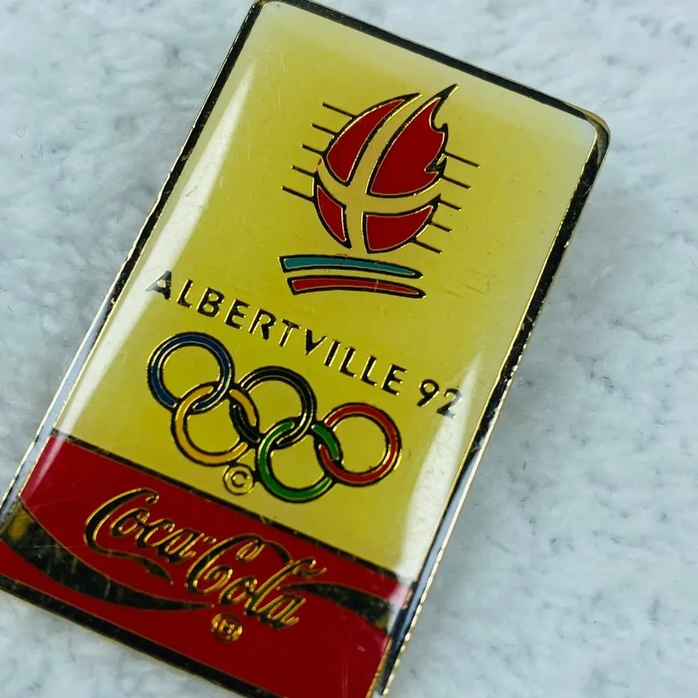 Albertville France 1992 Winter Olympics Coca Cola Tie Tack Lapel Pin Vintage - Image 12