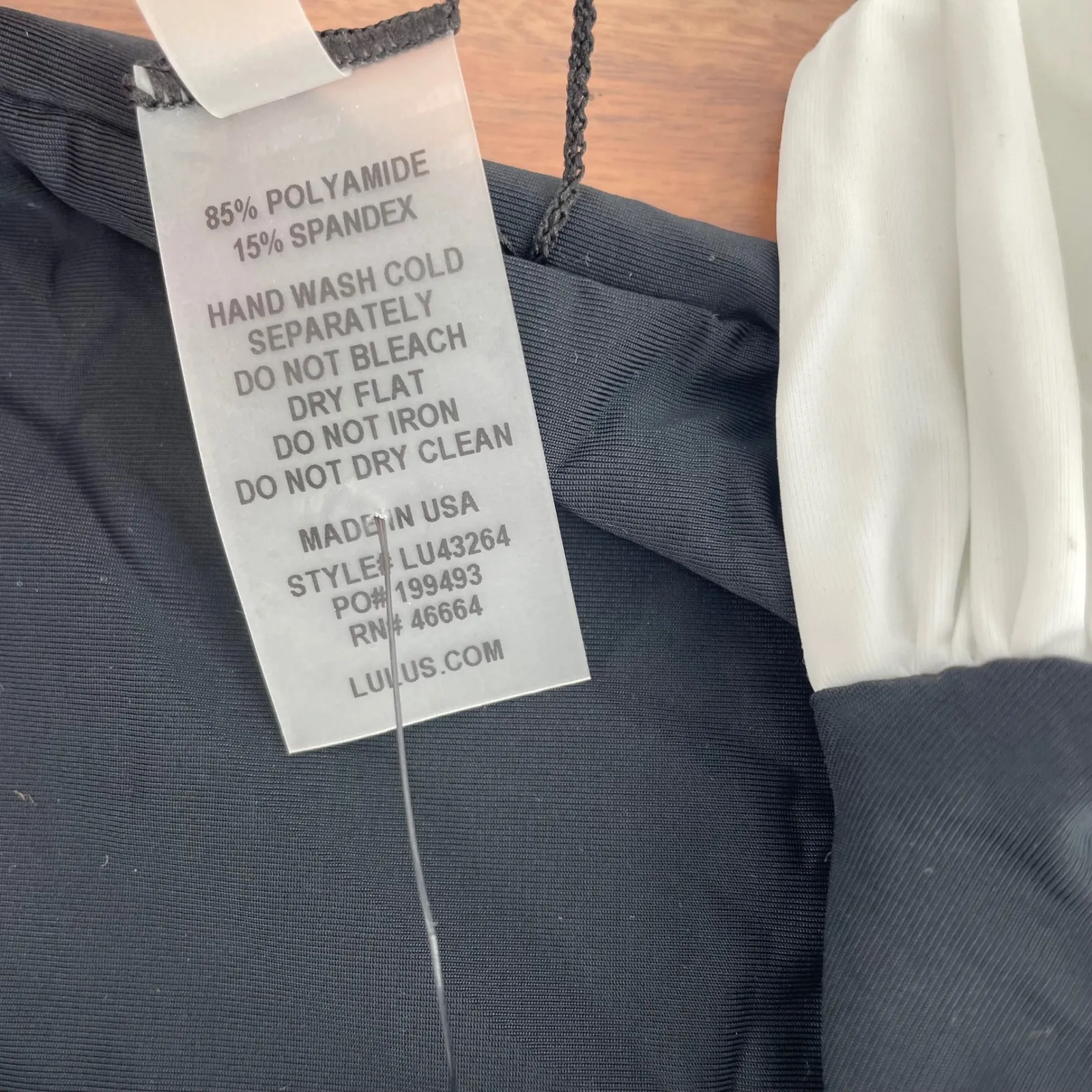 Lulus Black Bikini Bottoms M White Trim High Waist Swimsuit - Image 4