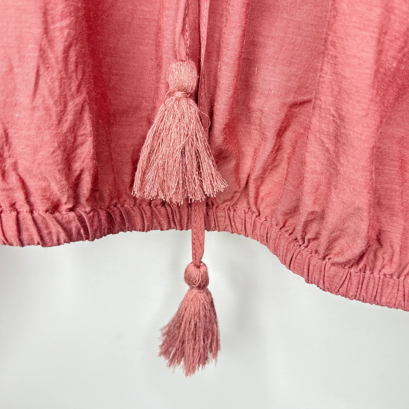 J. Crew Women's‎ Tassel Tie-Front Long Sleeve Crop Top Size 2X Peasant Oversized - Image 3