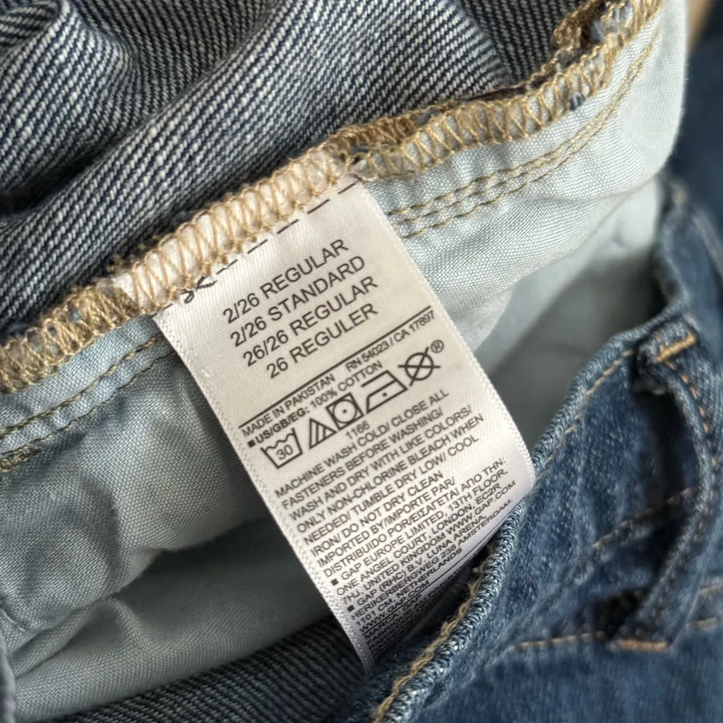 Gap Wide Leg High Rise Pleated Trouser Jeans | Blue Denim | 2/26 Regular - Image 5