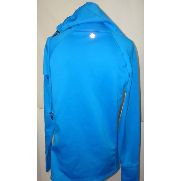 Womens Athleta New NWOT Walk Warm Fleece Top S Bright Blue Thumbholes Cinch Neck - Image 2