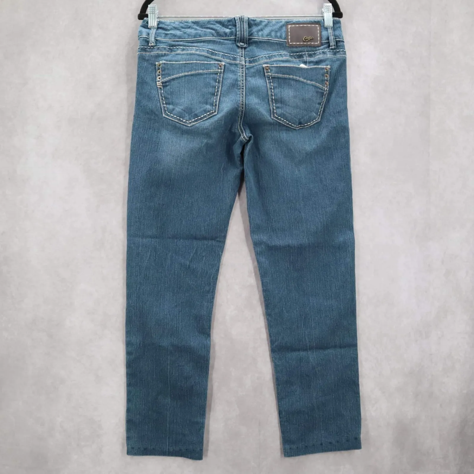 Candie's Blue Straight Leg Cotton Tapered‎ Juniors Classic Denim Jeans 11 - Image 2