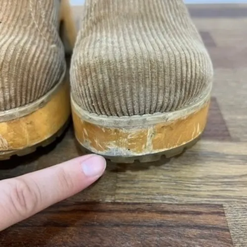 Skechers Corduroy Clogs 6 Vintage Tan Platform Y2K 90s Wood Heel Lug Bratz Mule - Image 9