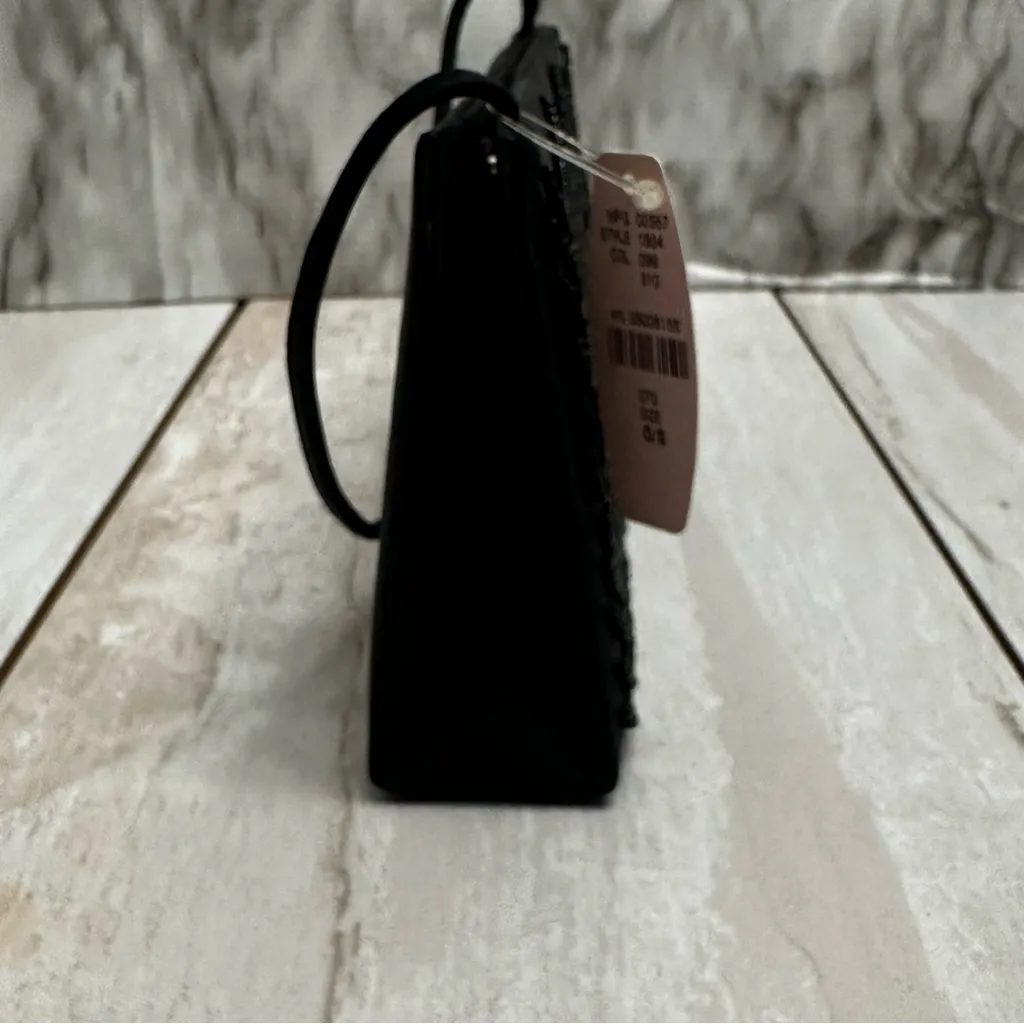 Victoria's Secret Black Beaded Clutch Romantic Goth Evening Party Sexy Classic - Image 5