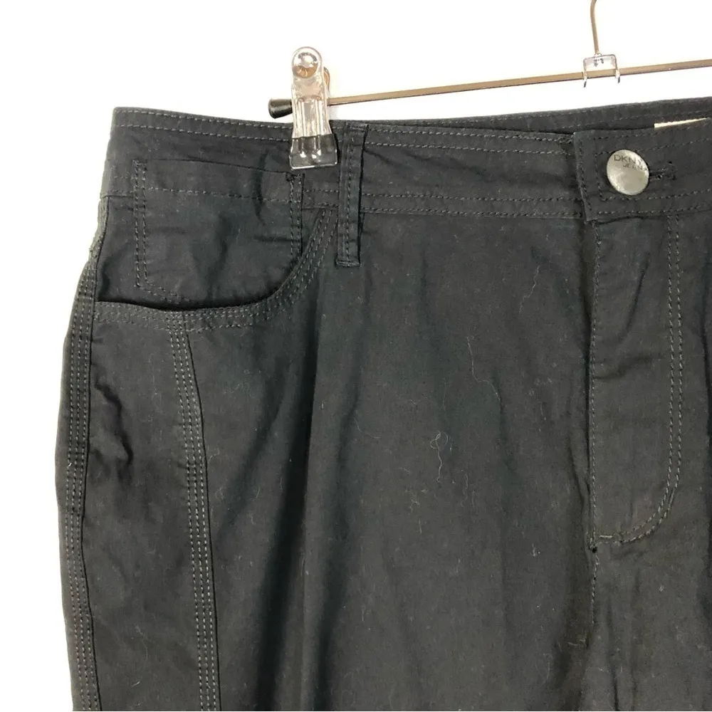 DKNY Black Y2K Tie Cuff Capri Pants 14 - Image 3