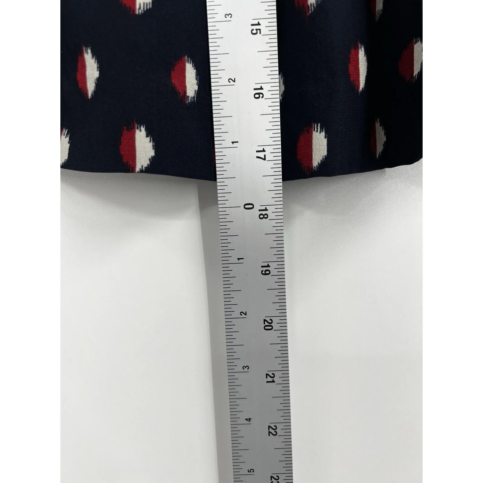 Madewell Skirt Womens Size‎ 0 Silk Geometric Print Navy Blue Lined Mini - Image 8