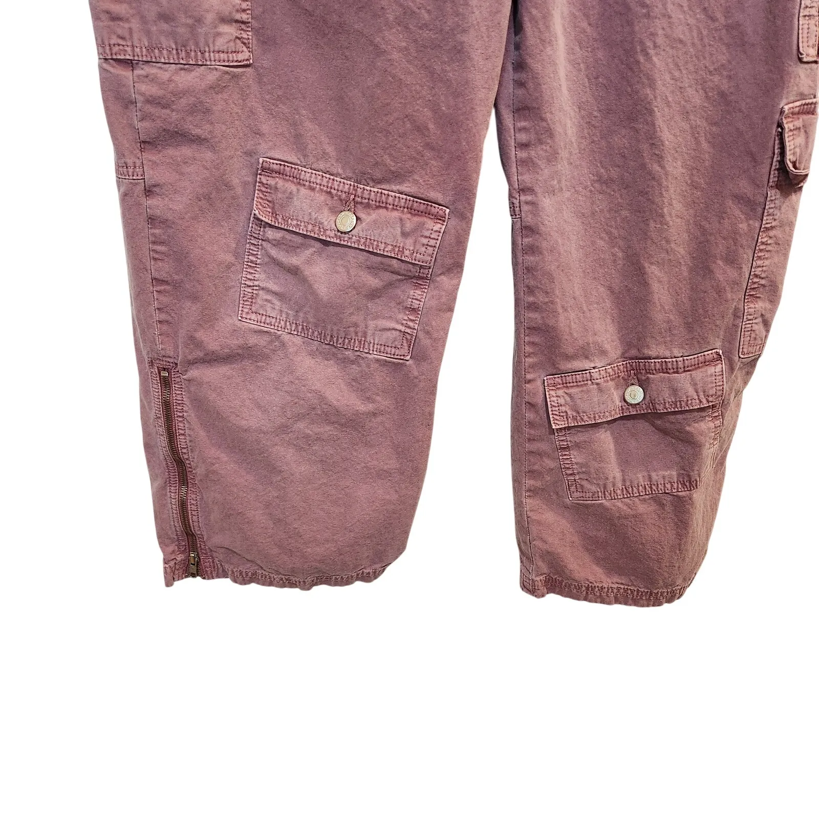 Topshop Soft Rose Pink Streetwear Baggy High Rise Wide Leg Trouser Pants Size 10 - Image 5