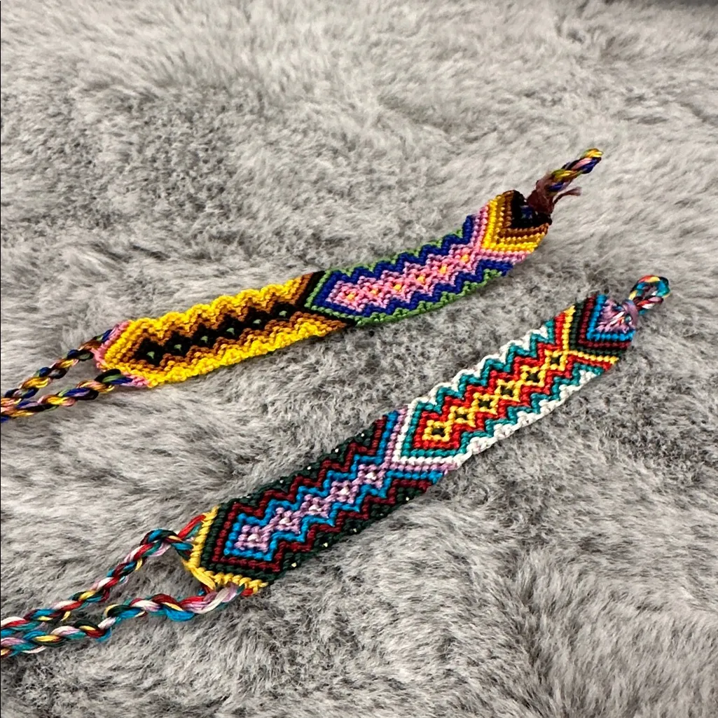 Francesca's Collections Colorful Woven Bracelets Yellow - Image 2