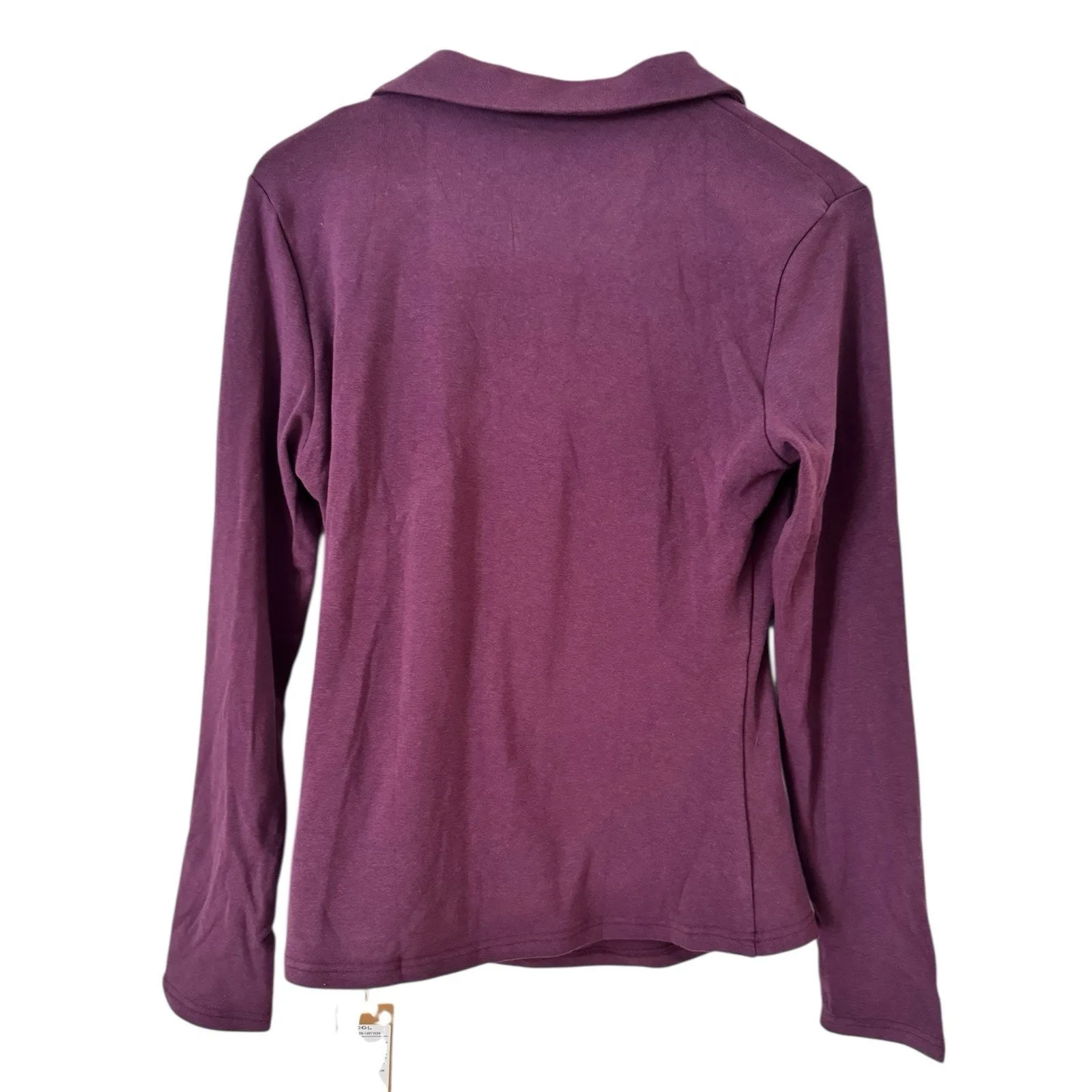 NWT OGL Collared Surplice Top ProWarm Eco Mousse Deep Fig Purple Size Large - Image 3
