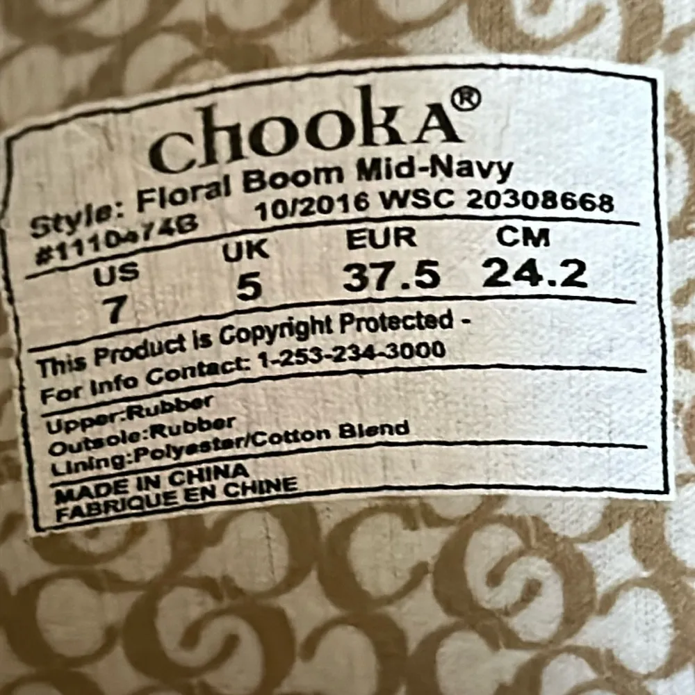 Chooka Floral Boom Navy Boots 7 - Image 7