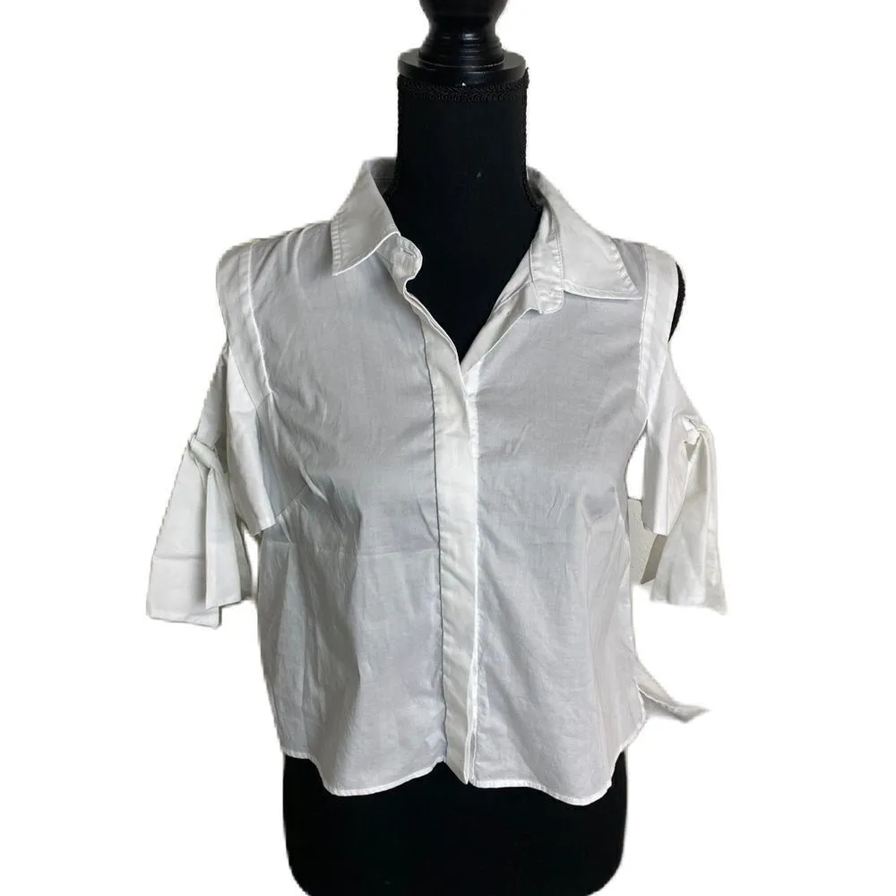 #321 MILLY Cotton Cropped Blouse - Image 4