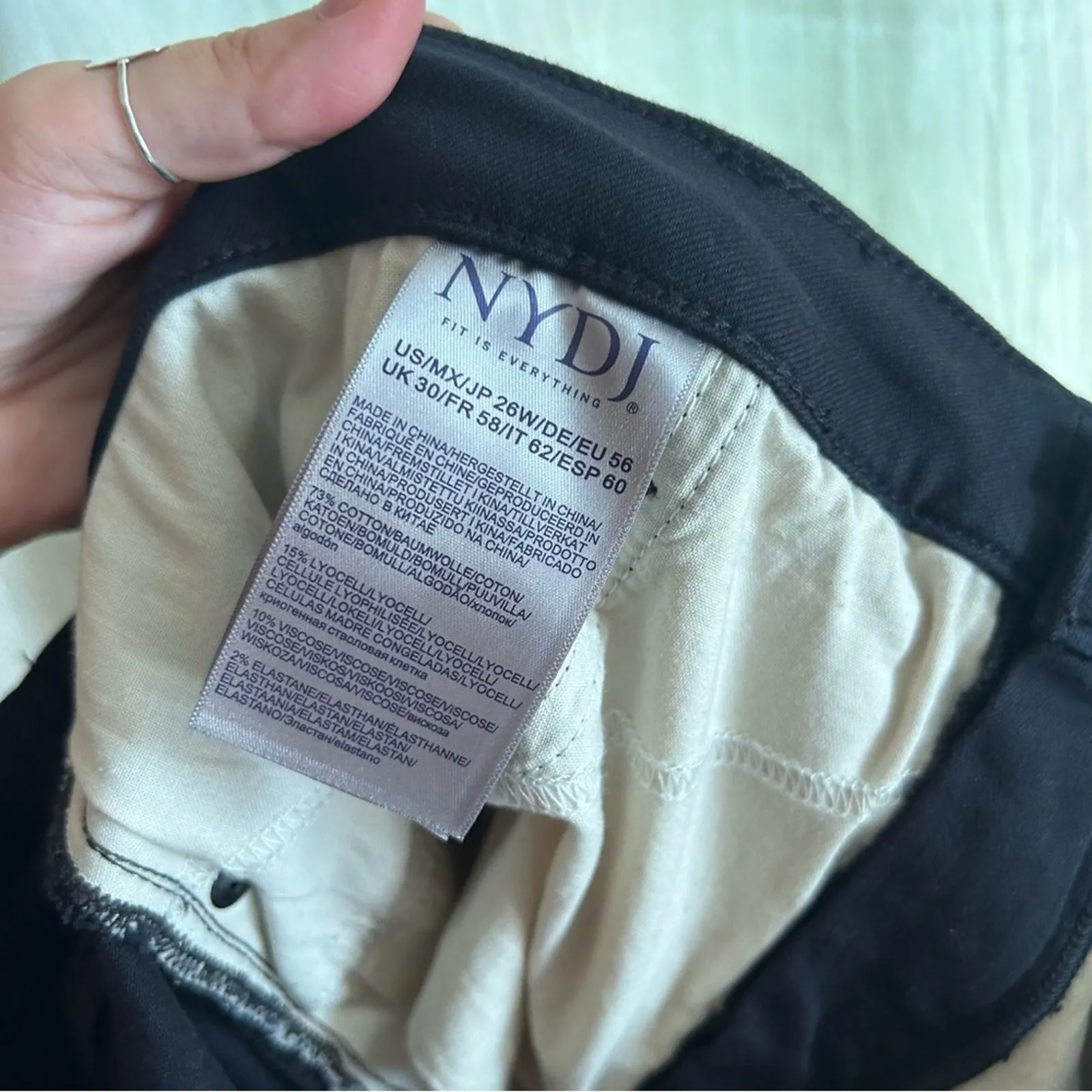 NYDJ Sheri Slim Ankle‎ Jeans with Roll Cuff in Black Lift Tuck NWT Plus Size 26 - Image 4