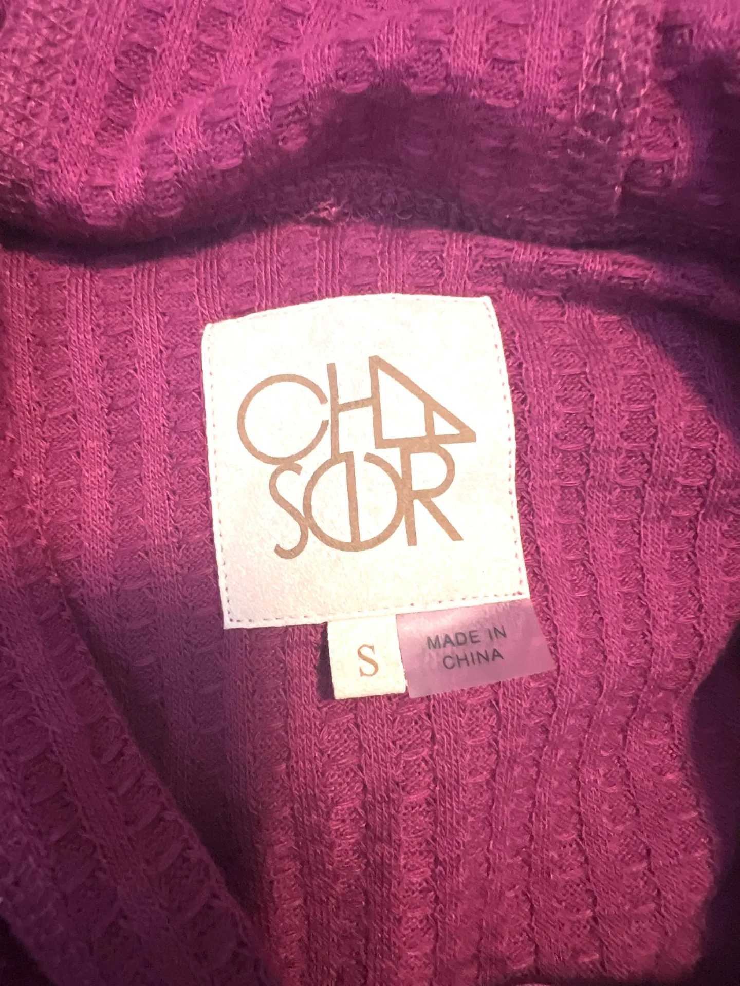 Chaser Maroon Long Sleeve Hooded Waffle Knit - Image 7