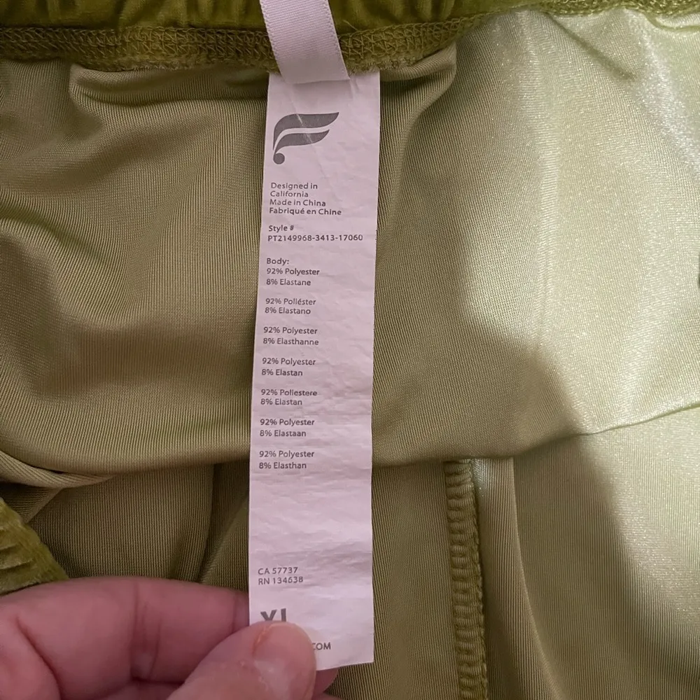 Women’s  lime green velour super soft drawstring jogger sweatpants XL - Image 4