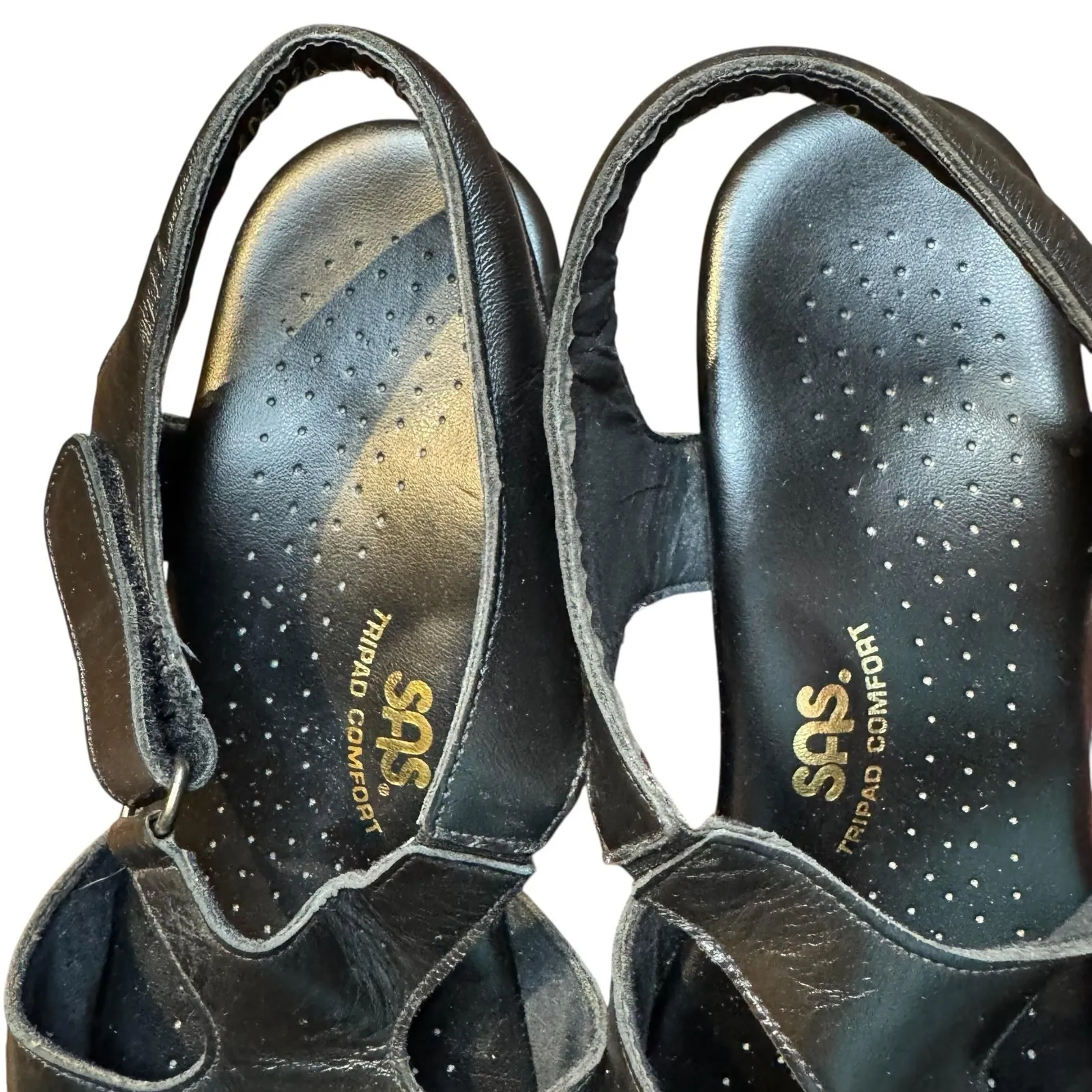 SAS Tripad Comfort‎ Shoes Womens Size 10 Wide Leather Low Heel Sandals L4 208830 Black - Image 3