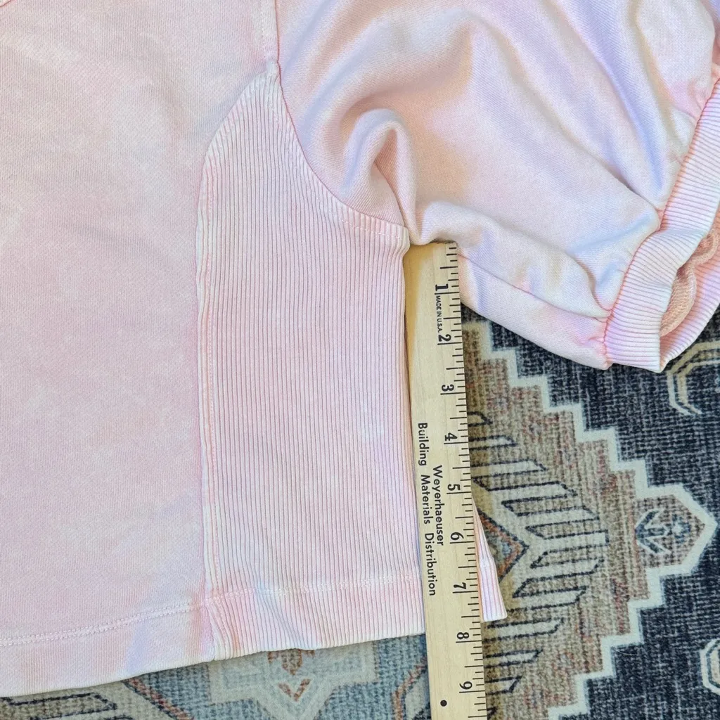 Aerie Seams Right Short Puff Sleeve Cropped Sweatshirt Light Pink Size XXL - Image 9