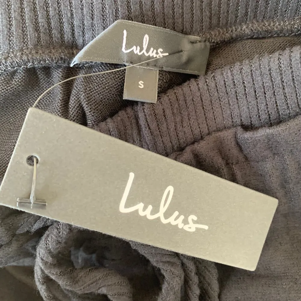 NWT Lulu's Drawstring Flare Lounge Pants in Black - Image 7