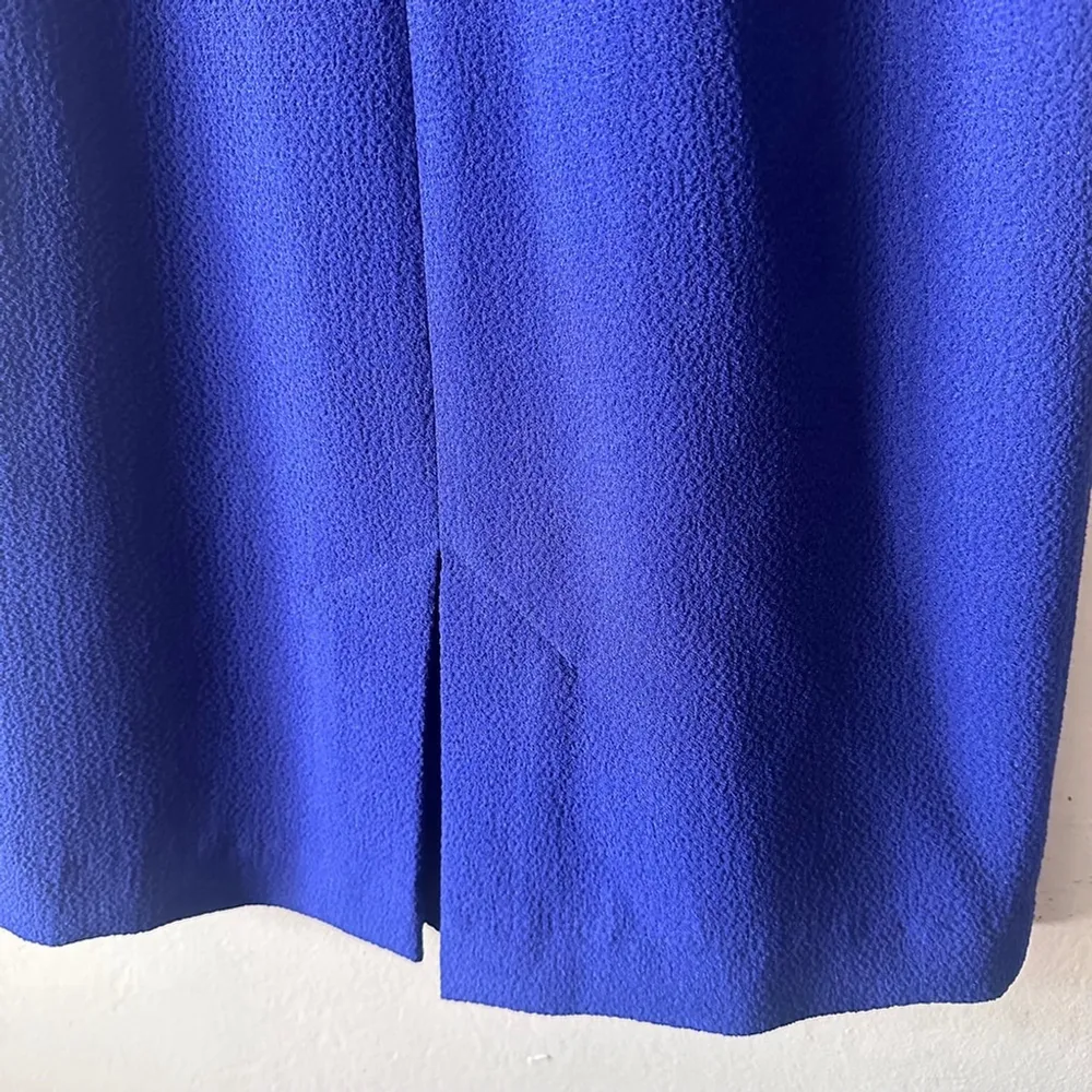 Black Halo Jackie O Blue Dress 8 | Holiday Party | Winter Wedding - Image 9