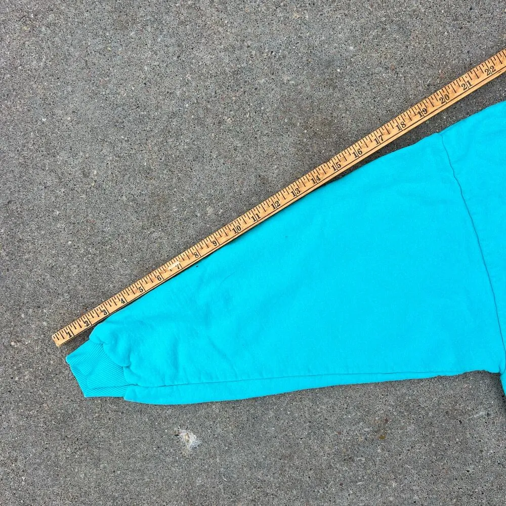 Vintage Alaska Polar Bear Winter Snowflakes Puff Print Sweatshirt Joy Campbell Blue Size XL - Image 4