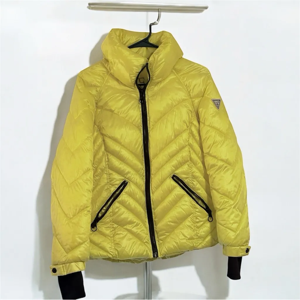 Guess Cire | Puffer Jacket In Highlighter Yellow Women's | NWOT | M/M - Image 2