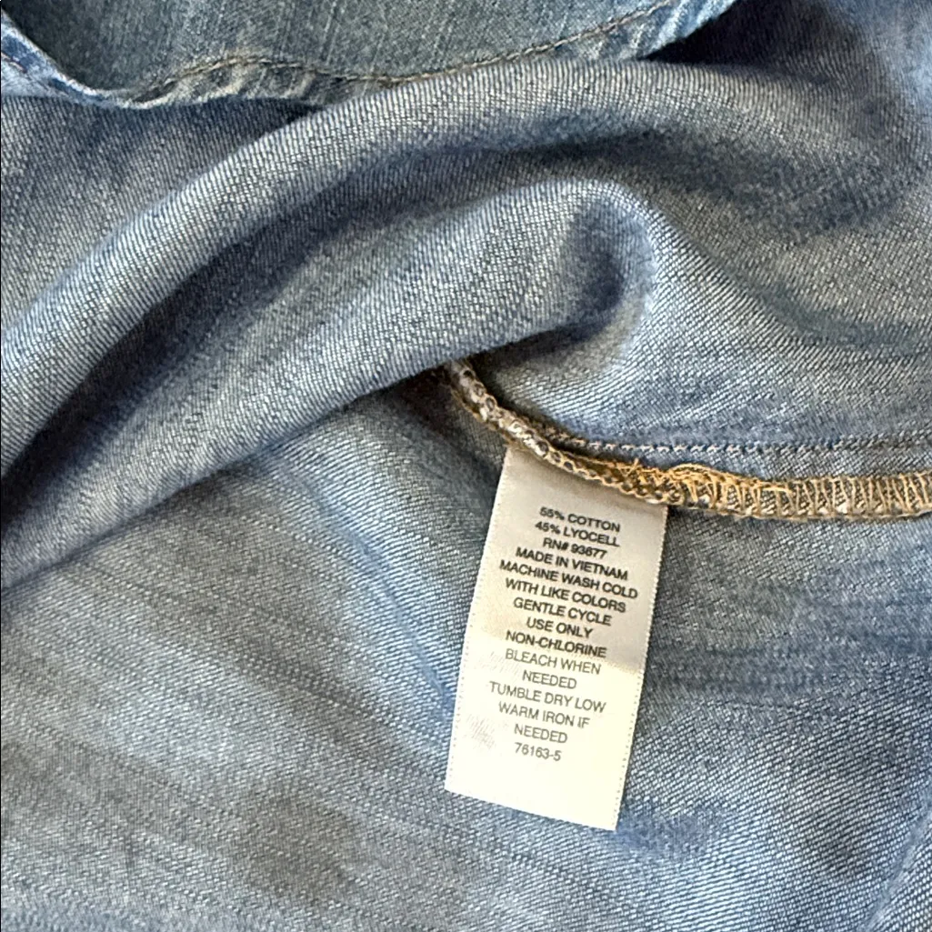 a.n.a Casual Denim Blue Button Down Shirt - Image 8