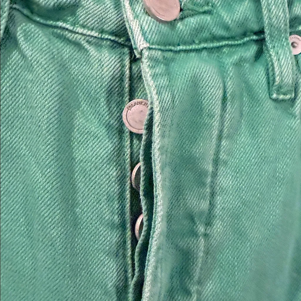 Blank NYC | 'The Baxter' Green High-Rise Crop Straight Leg Jeans - size 26 - Image 8