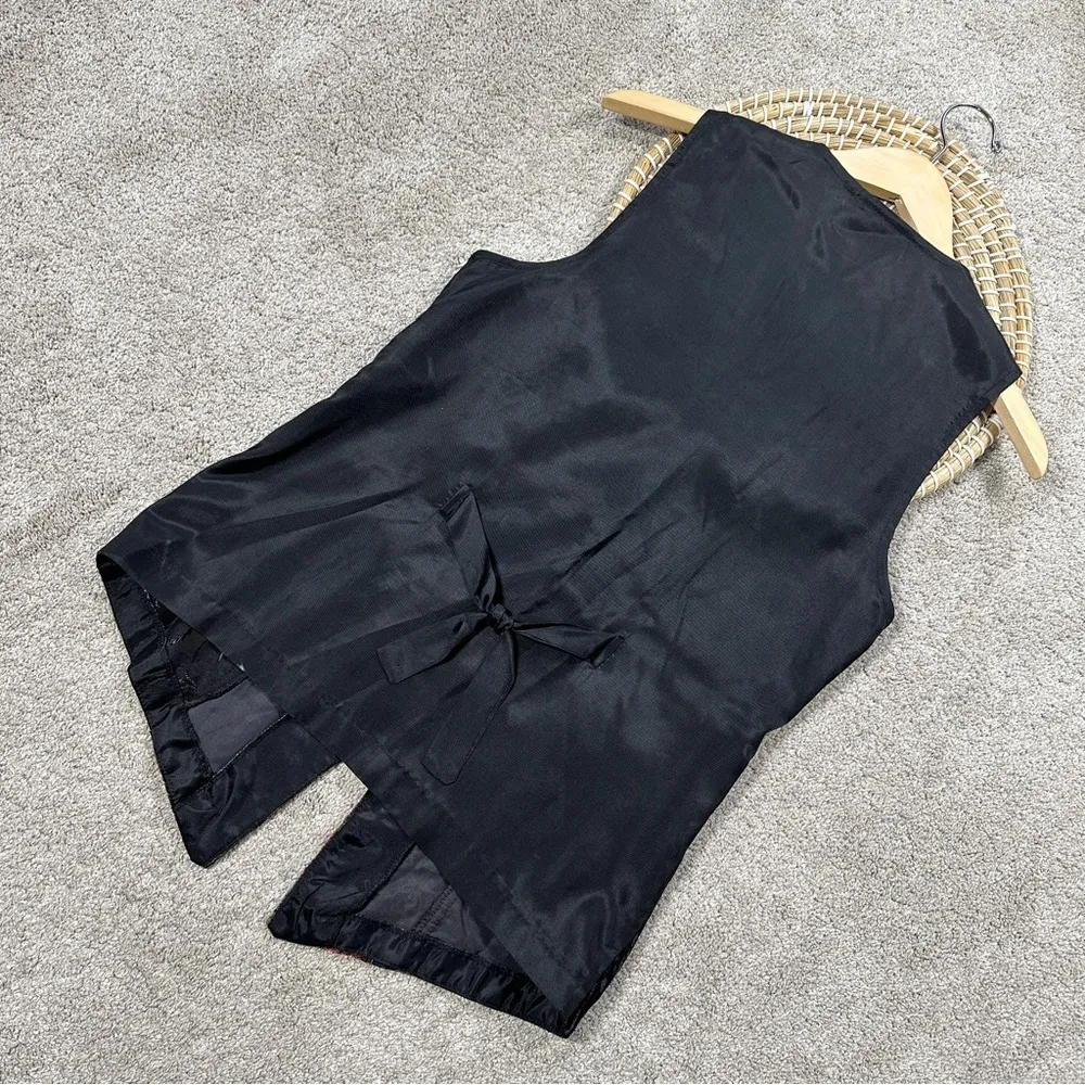 ByChoice California Vintage Vest Burnt Out Crushed Velvet Floral Whimsigoth M Black Size M - Image 6