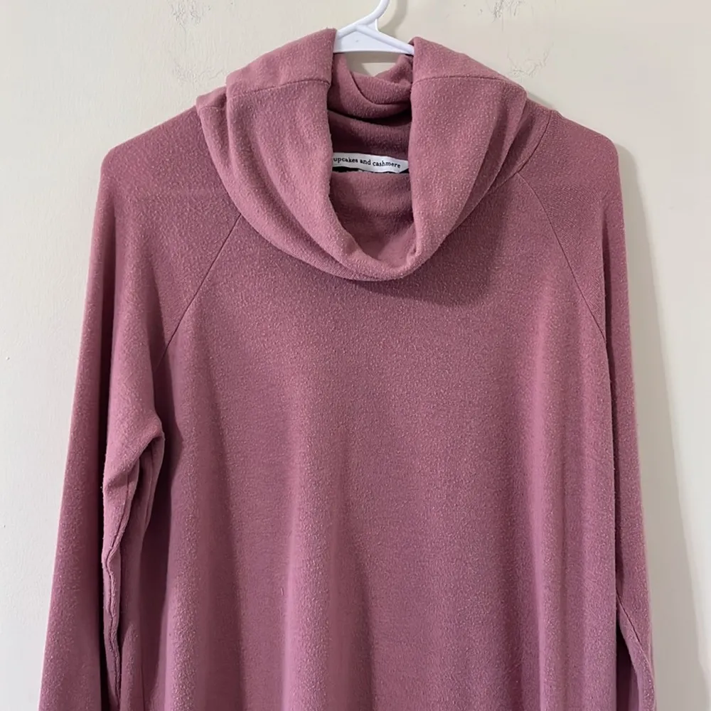 Cupcakes and Cashmere Pink Cowl Neck Sweater Size Large - Image 2