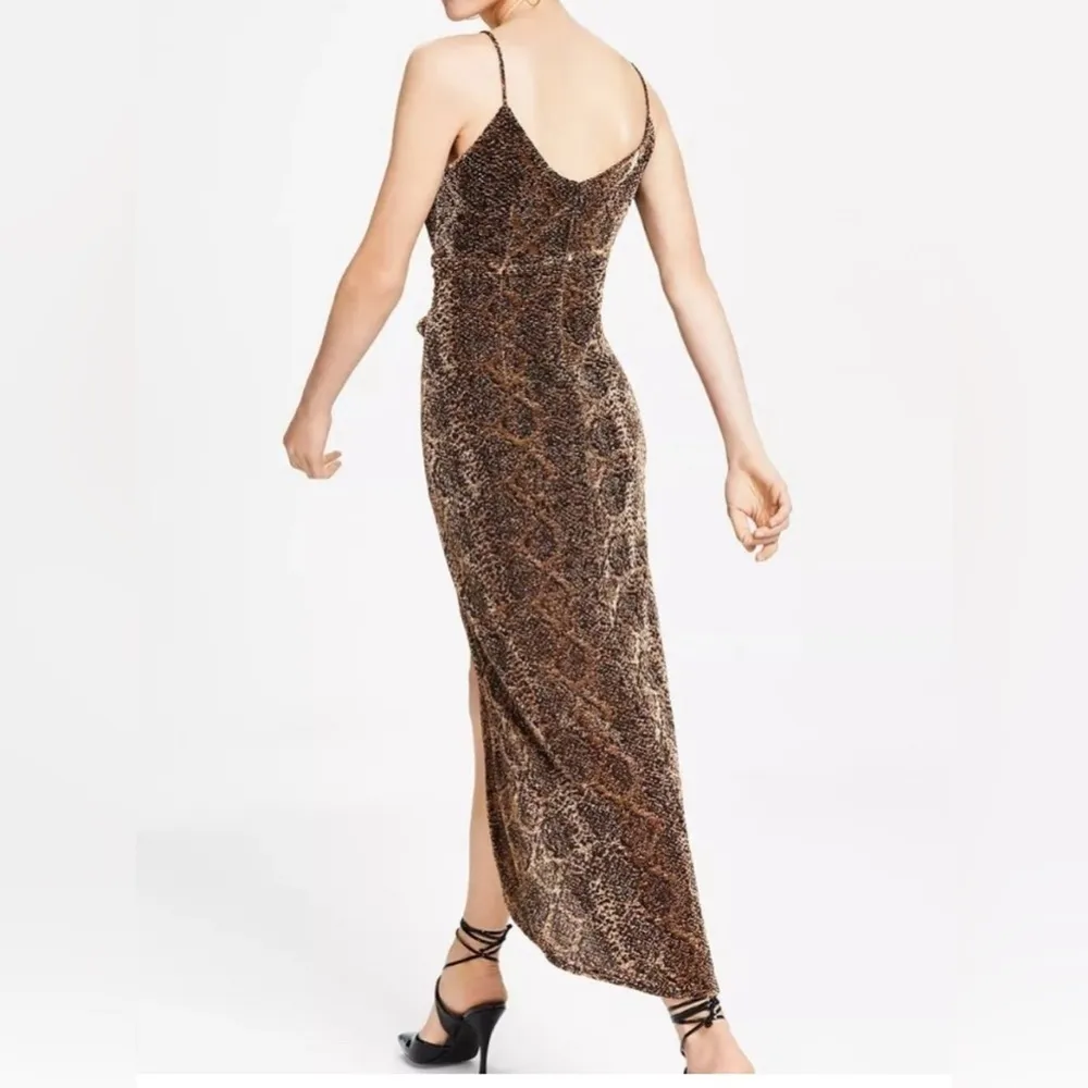 Bar 111 metallic copper/black/gold faux wrap high/low dress. Size Medium. NWT. - Image 3
