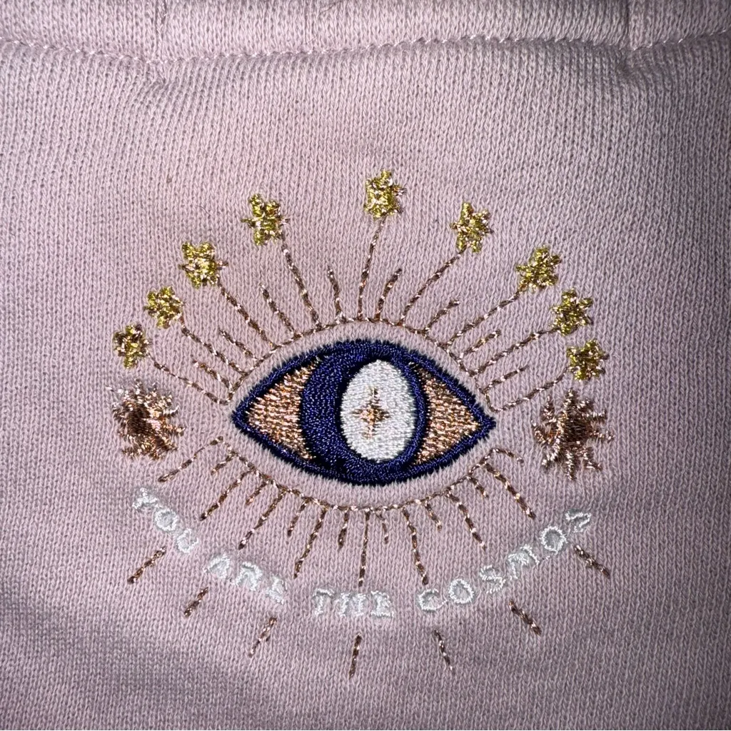 SPIRITUAL GANGSTER Pullover Crewneck Sweatshirt Mauve Evil Eye size XS - Image 6