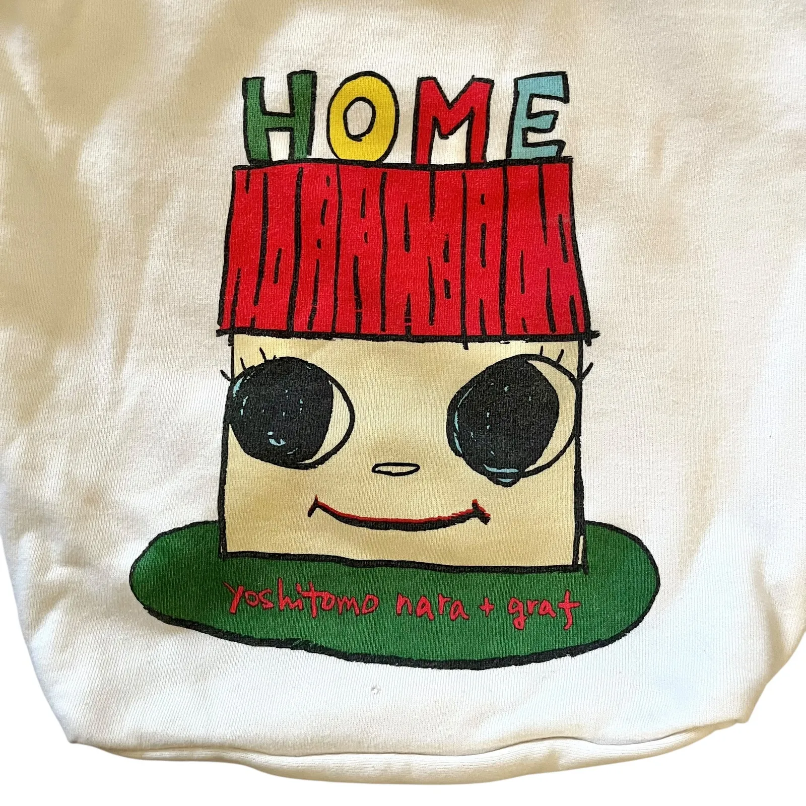 Yoshitomo Nara + Graf "Home" Vintage Limited Edition Terry Cloth Tote White - Image 8