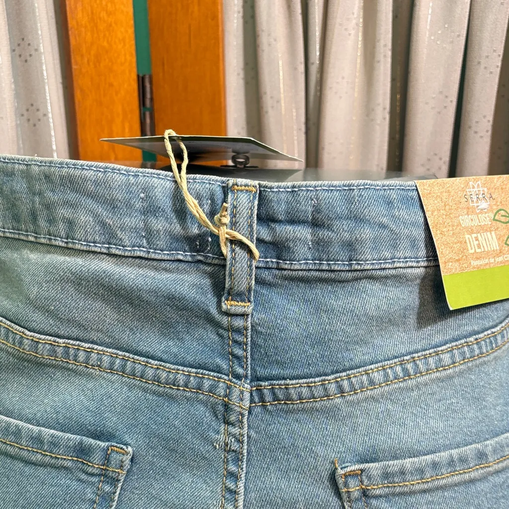 Serra Light Blue  slit Flare bottom Jeans - Image 9