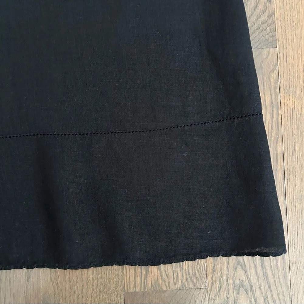 DKNY Pure 100% Linen Sleeveless Scoop Neck Shift Dress in Black Size Medium - Image 2