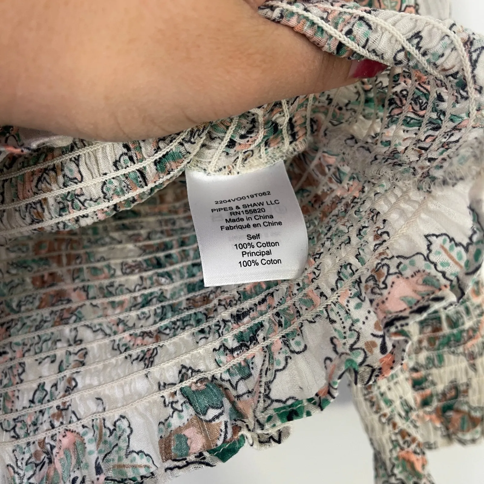 Veronica Beard $398 Kali Smocked‎ Paisley Mock Neck Puff Sleeve Blouse Size 4 - Image 4