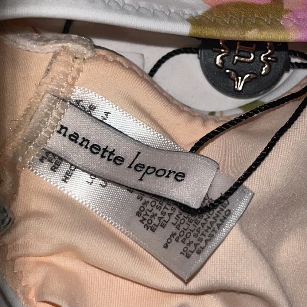 Nanette Lepore Plunge Halter Swim Bikini Top Floral “Silk Blossoms” Women’s 4 - Image 11