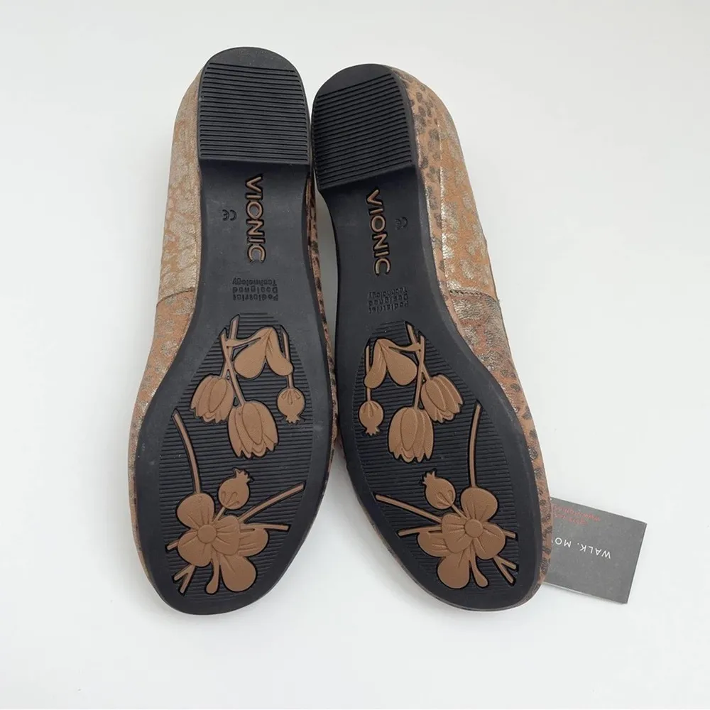 Vionic Olivia Orthopedic Ballet Flats Metallic Bronze Printed Leopard NWT 6.5 - Image 68