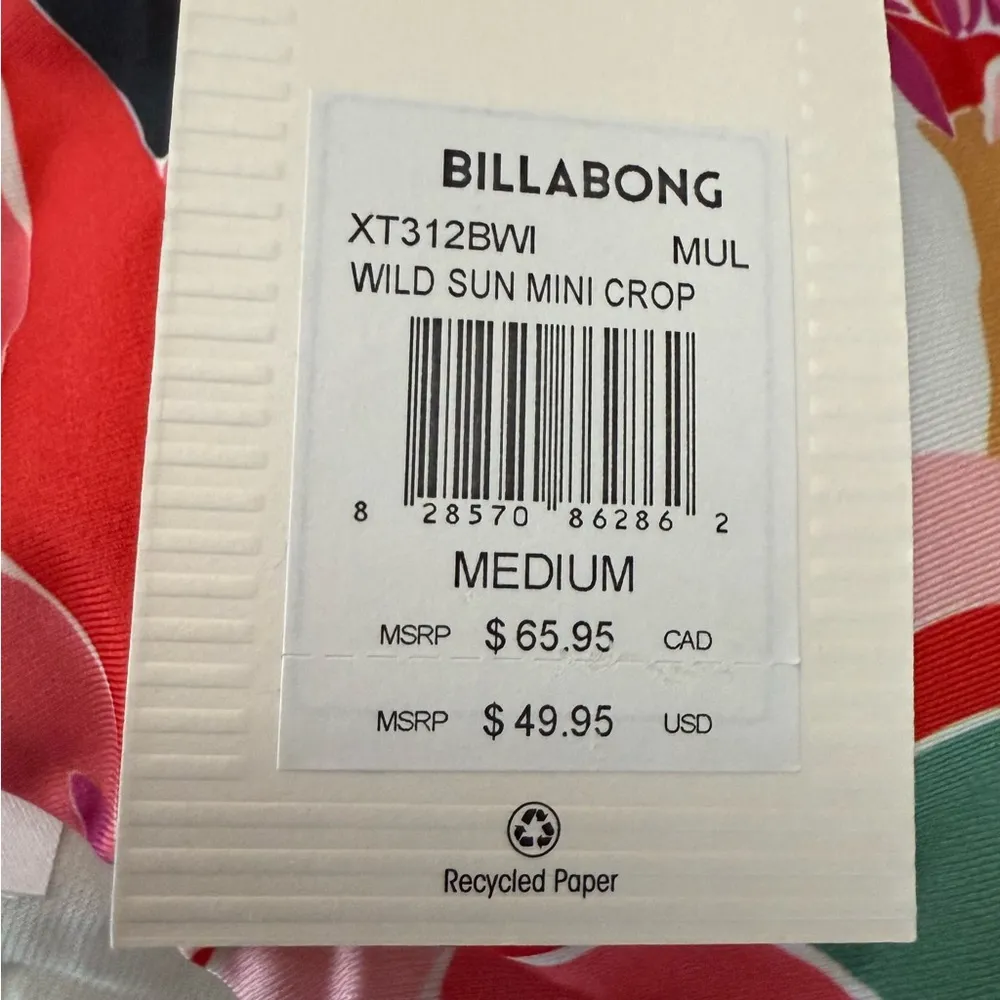 NWT Billabong Wild‎ Sun Mini Crop bikini top Size Medium - Image 3