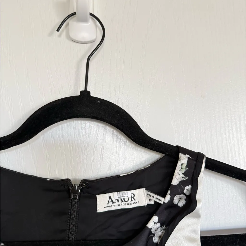 AMUR Jennifer Blossom Floral Mini Dress Black Size 10 - Image 6