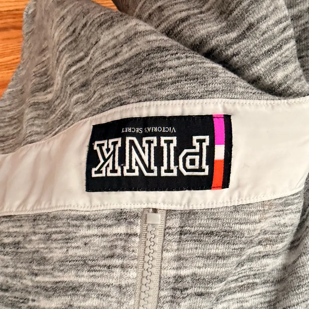 Victoria's Secret Gray and White Hoodie - Image 2