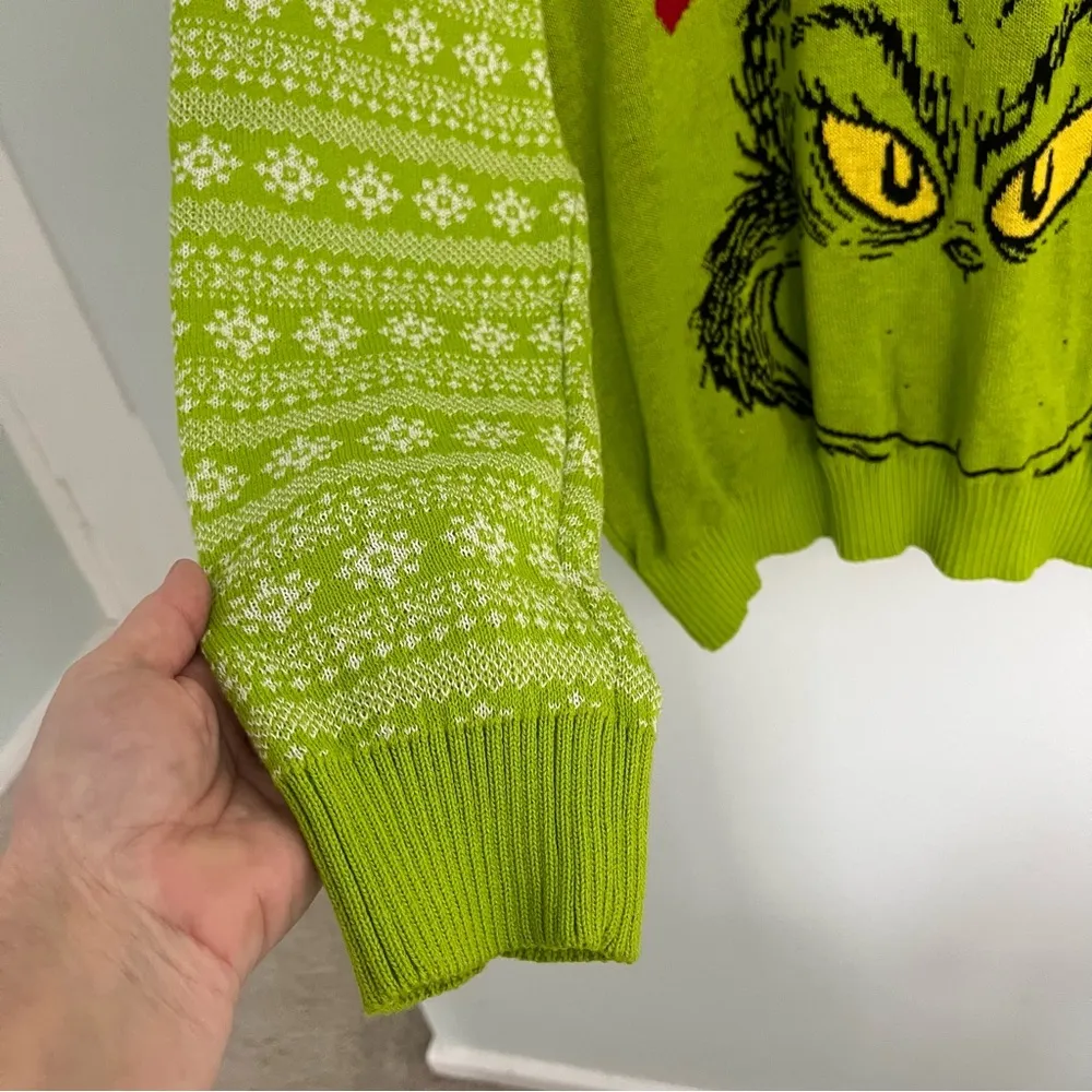 Women's Christmas The Grinch Red Blah Blah Blah Green Sweater Top XL 16 - Image 7