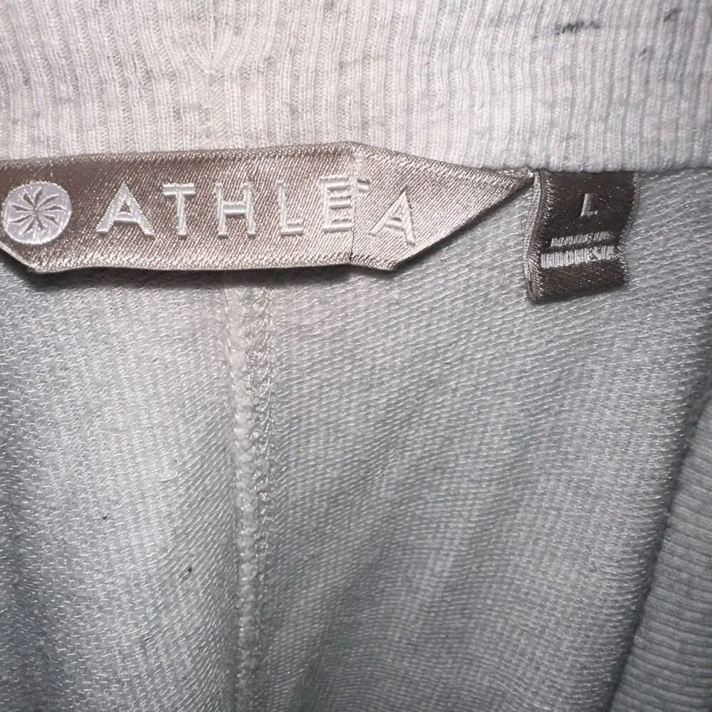 Athleta heathered gray drap front L Athleisure cardigan - Image 3