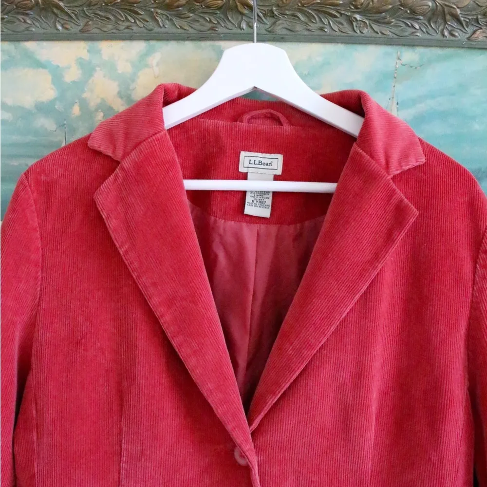 LLbean Corduroy Red Blazer SZ 0 - Image 3